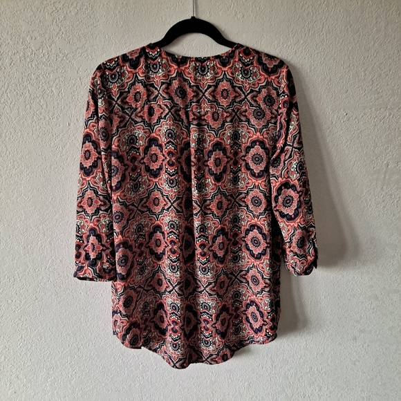 Sami & Jo Orange Geometric Tunic Blouse - Picture 6 of 6